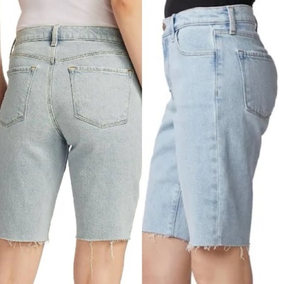 J Brand Light Blue Gigi Wash Relaxed Bermuda Denim Shorts Size 27 NWT - Picture 2 of 15